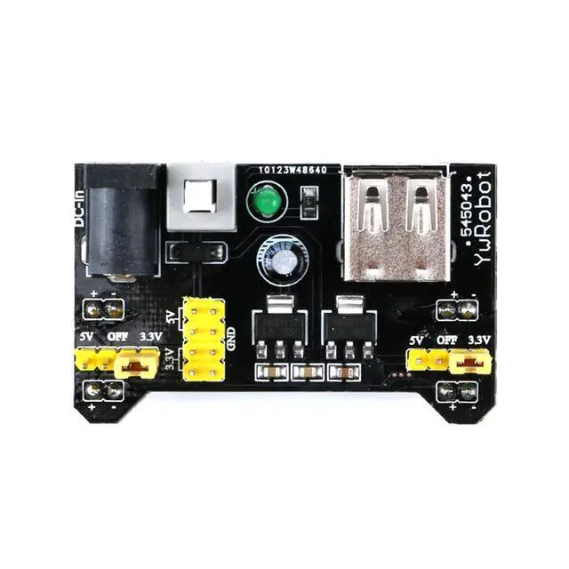 Alt view image 3 of 6 - 5 Pack 3.3V 5V Power Supply Module for MB102 102 Prototype Breadboard DC 6.5-12V USB Module