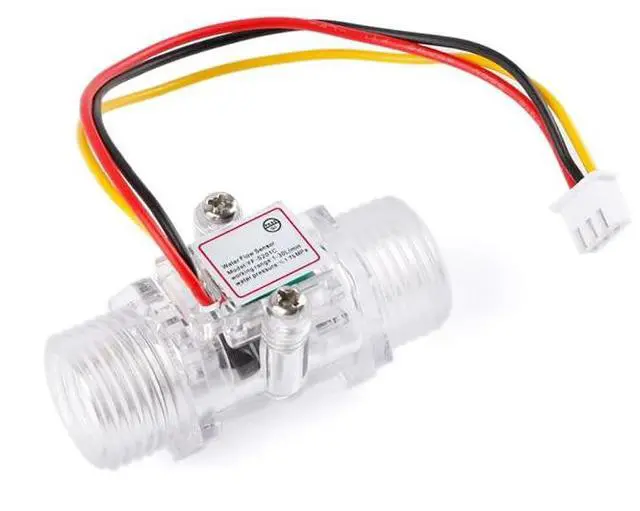 Alt view image 2 of 2 - 2Pcs YF-S201C DC3.5-24V G1/2" Transparent Flow Sensor Turbine Flowmeter Water Flow Sensor Transparent Water Flow Meter YF-S201C Range 1-30L/min