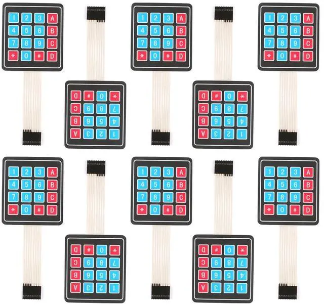 Main image of 10Pcs 4 x 4 Matrix Array Membrane Switch 76.9*76.9mm Keypad Keyboard 16 Key Matrix Array Membrane Switch Microcontroller Extended Keyboard 8Pin Dupont for Arduino