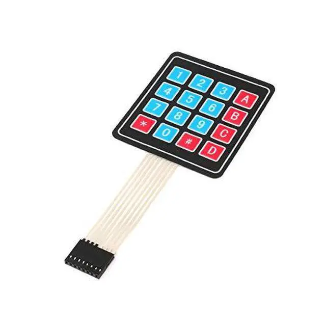 Alt view image 2 of 6 - 10Pcs 4 x 4 Matrix Array Membrane Switch 76.9*76.9mm Keypad Keyboard 16 Key Matrix Array Membrane Switch Microcontroller Extended Keyboard 8Pin Dupont for Arduino