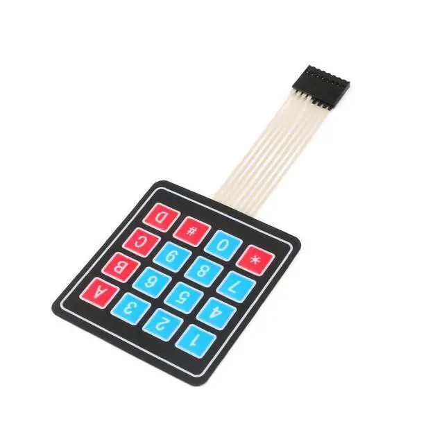 Alt view image 3 of 6 - 10Pcs 4 x 4 Matrix Array Membrane Switch 76.9*76.9mm Keypad Keyboard 16 Key Matrix Array Membrane Switch Microcontroller Extended Keyboard 8Pin Dupont for Arduino