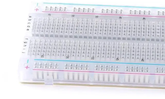Alt view image 4 of 6 - 5Pcs MB-102 Breadboard Transparent Breadboard with 830 Tie Points Solderless Breadboard Experimental Board Universal Board 165×55×10mm MB-102
