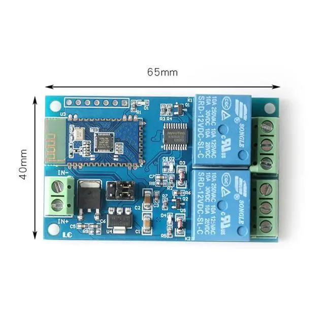 Alt view image 5 of 5 - 12V Dual Way Bluetooth Relay Module 12V 10A Wireless Smart Relay Module IoT Smart Home Phone APP Remote Control Switch