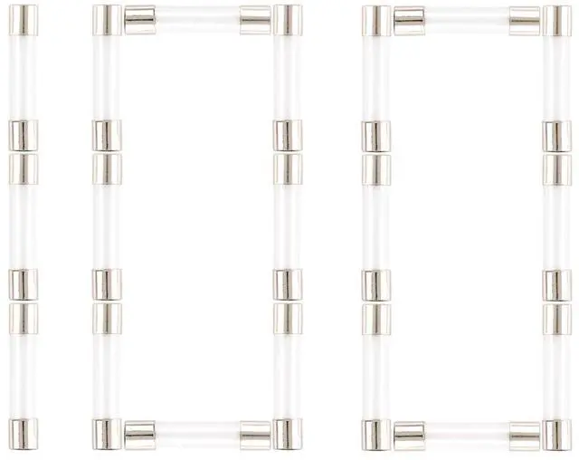 Main image of 100pcs 6x30mm 20A 250V Volt Fast-Blow Glass Fuse 0.24x1.18 Inch F20AL250V Glass Fuse