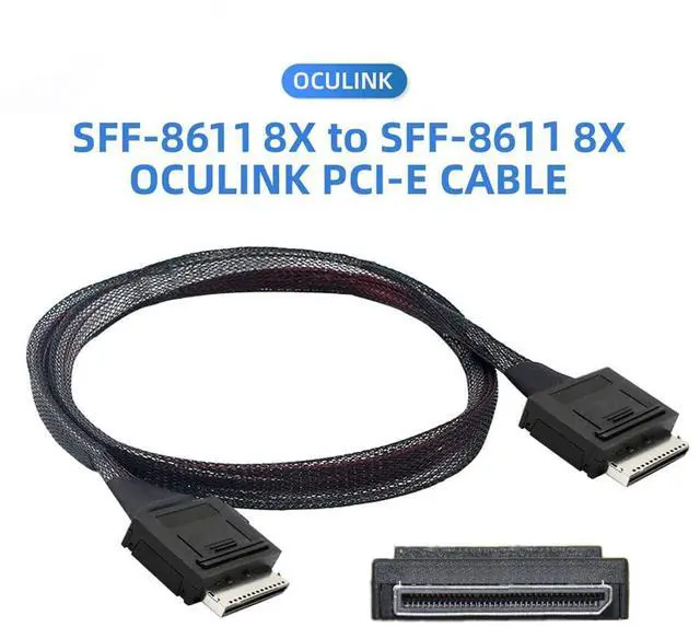 Alt view image 6 of 7 - xiwai OCuLink PCIe PCI-Express SFF-8611 8X 8-Lane to OCuLink SFF-8611 8X SSD Data Active Cable 50cm