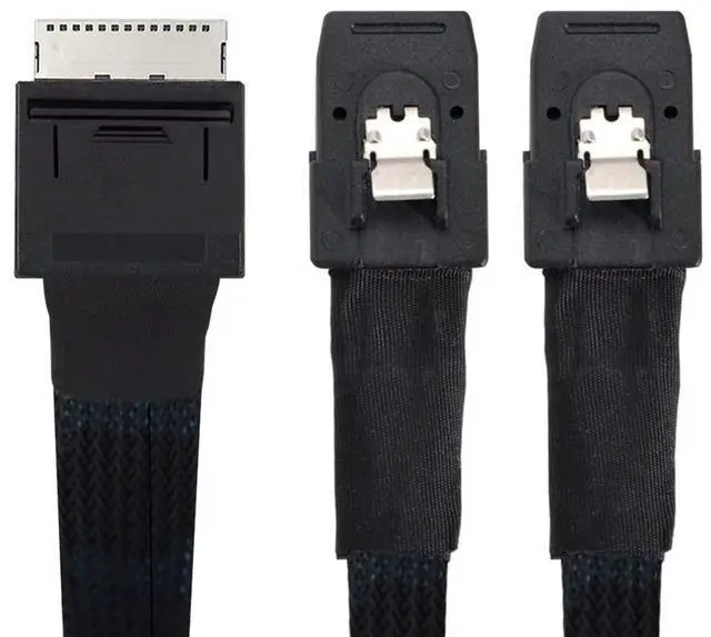 Main image of xiwai OCuLink PCIe PCI-Express SFF-8611 8X 8-Lane to Dual SFF-8087 4X SSD Data Active Cable 50cm