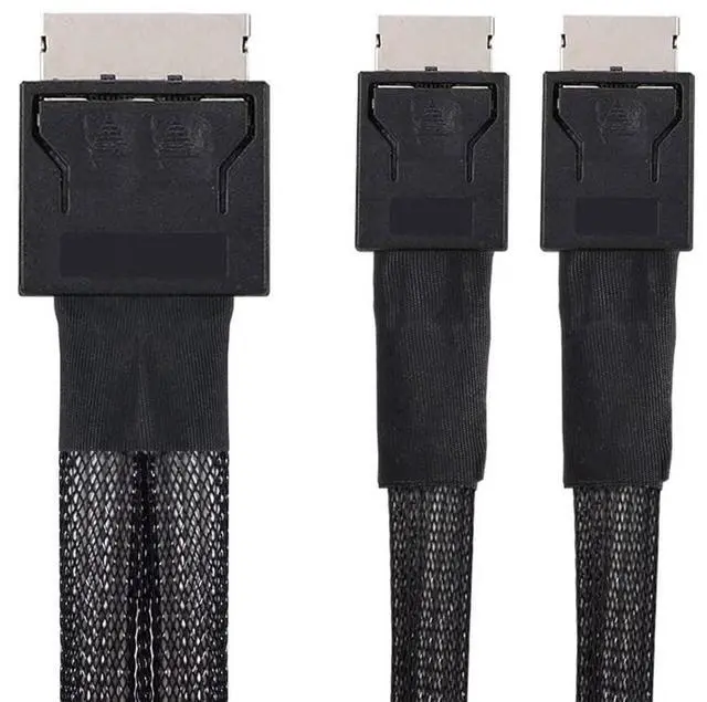 Main image of xiwai OCuLink PCIe PCI-Express SFF-8611 8X 8-Lane to Dual SFF-8611 Oculink 4X SSD Data Active Cable 50cm