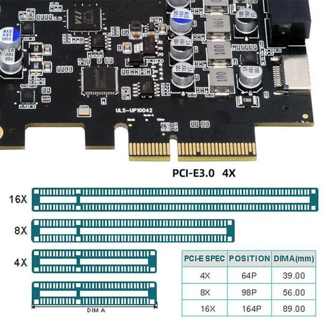 Alt view image 5 of 7 - Xiwai PCI-E Express Card to Type-E USB 3.1 Front Panel Socket & USB3.0 19Pin/20Pin & Dual USB-C Type-C Expainsion Adapter ASM3142 VL822
