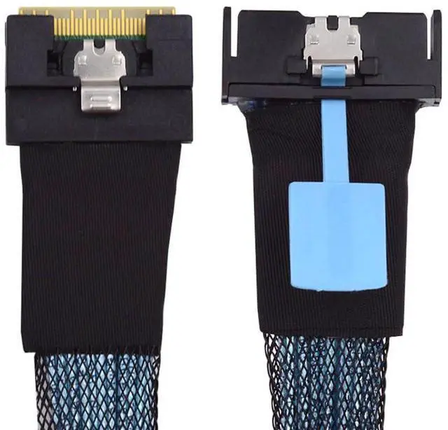 Main image of xiwai MCIO SFF-8654 SAS 4.0 74Pin Male to PCI-E Slimline 8i 74Pin Male PCI-E 5.0 Mini Cool Edge IO Extender Cable 1.64ft/50cm