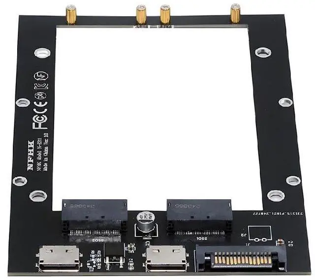 Main image of xiwai SFF-8612 Dual Oculink 4X Host to Dual Ruler 1U GEN-Z EDSFF Adapter | for E1.S PCI-E 9.5mm 15mm 25mm Short SSD with Heat Sink PM9A3 PM9D3 P5801X Carrier