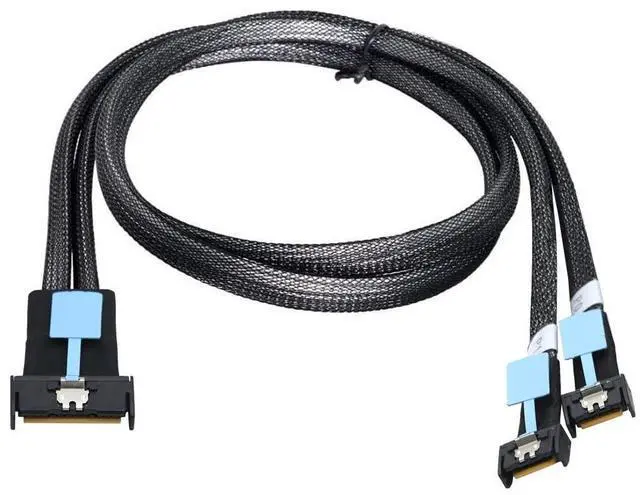 Main image of xiwai PCI-E 5.0 MCIO STR PCI-E Mini Cool Edge IO 8i 74Pin Male to Dual MCIO 38Pin Male High Speed Extender Data Cable 50cm