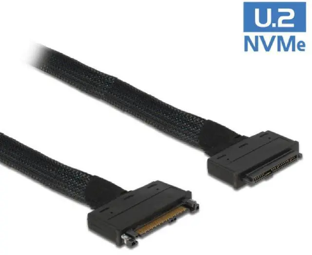 Alt view image 5 of 7 - JSER U.2 U2 SFF-8639 NVME PCIe SSD Cable Male to Female Extension 50cm 68pin