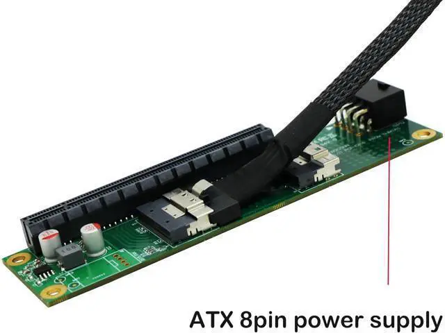 Alt view image 4 of 5 - Sintech PCI-e 4.0 16X to 2 Ports PCIe 8X/16X Expansion Card,PCIe Bifurcation x16 to x8x8 Split Card with SlimSAS 8I Cable 60cm