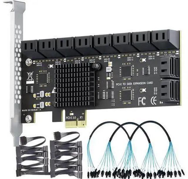 Main image of 20-Port SATA Expansion Card (PCIe 3.0 x1 to 6Gbps SATA Card), Compatible with Windows/Mac/Linux/NAS