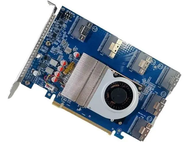 Alt view image 2 of 5 - PCIe 4.0 X16 to 6 Port SFF-8654 SlimSAS Adapter for GPU & NVMe SSD PEX88096 PLX88096 with Bifurcation Function, Applicable to Windows Server/Windows/linux/VMwareESX/ESXi/FreeBSD14/Ubuntu System