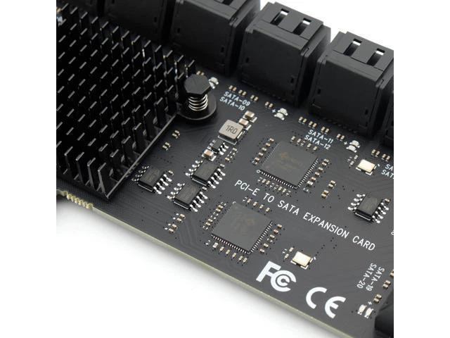 Alt view image 2 of 7 - PCIE x1 SATA Card 20 Ports, PCI Express SATA3.0 6Gbps Controller Expansion Card with 20 inches SATA Bundle Cables,Without Raid, Boot as System Disk Support HDD or SSD