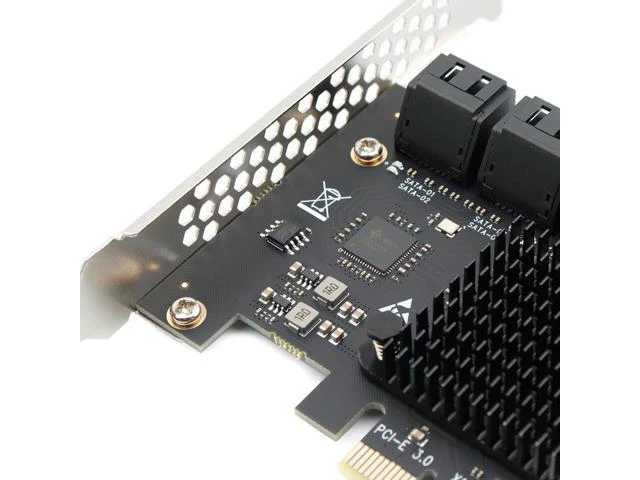 Alt view image 3 of 7 - PCIE x1 SATA Card 20 Ports, PCI Express SATA3.0 6Gbps Controller Expansion Card with 20 inches SATA Bundle Cables,Without Raid, Boot as System Disk Support HDD or SSD