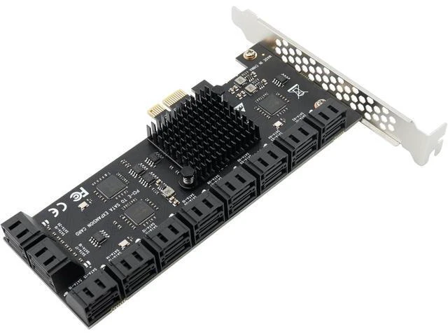 Alt view image 4 of 7 - PCIE x1 SATA Card 20 Ports, PCI Express SATA3.0 6Gbps Controller Expansion Card with 20 inches SATA Bundle Cables,Without Raid, Boot as System Disk Support HDD or SSD