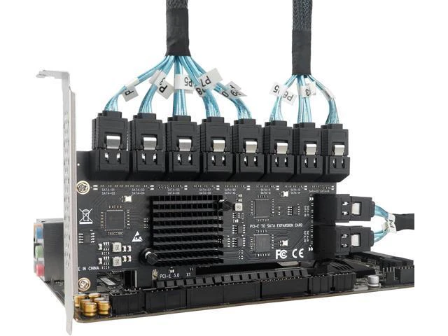 Alt view image 5 of 7 - PCIe x1 to 20-Port SATA III Expansion Card | 6Gbps HDD/SSD Controller with 19in Bundle Cables | Plug & Play Multi-Drive Desktop Storage