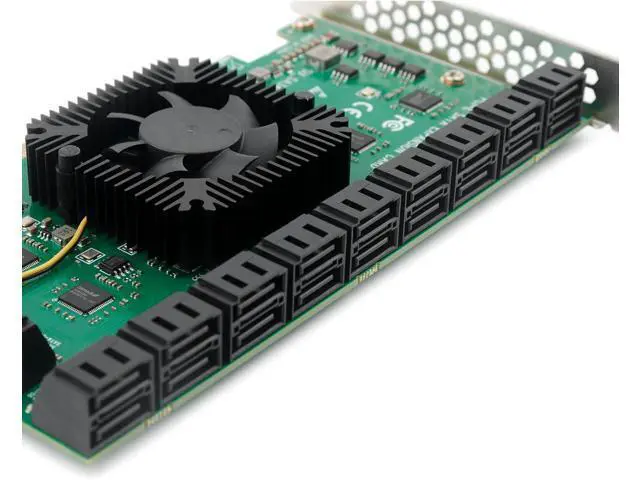 Alt view image 3 of 7 - PCIEx16 to 24-Port SATA 3.0 Expansion Card with 20 inches SATA Bundle Cables for Desktop SSD/HDD, Plug & Play, Compatible with Windows/Linux/ESXi