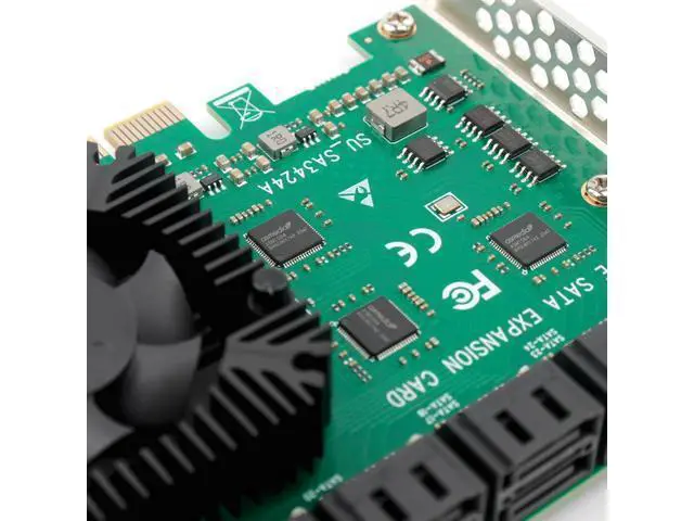 Alt view image 4 of 7 - PCIEx16 to 24-Port SATA 3.0 Expansion Card with 20 inches SATA Bundle Cables for Desktop SSD/HDD, Plug & Play, Compatible with Windows/Linux/ESXi