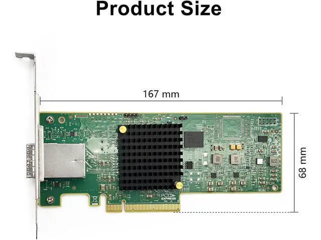 Alt view image 2 of 5 - Broadcom 12G External PCI-E SAS/SATA HBA Controller Card, Compatible for SAS 9300-8E
