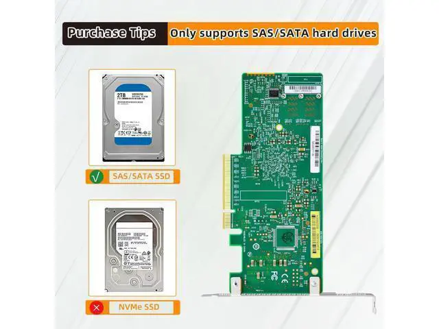 Alt view image 5 of 7 - PCIe 3.0 to Dual 8 Port SAS3 SATA Expansion Card 12Gbps SFF 8643 Controller Card, Support SSD HDD for High-Speed Storage