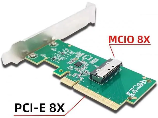 Alt view image 2 of 7 - Card PCIE5.0 PCI-Express 8X to MCIO 8i Mini Cool Edge IO SFF-TA-1016 VROC Adapter for Mainboard SSD Graphics Card