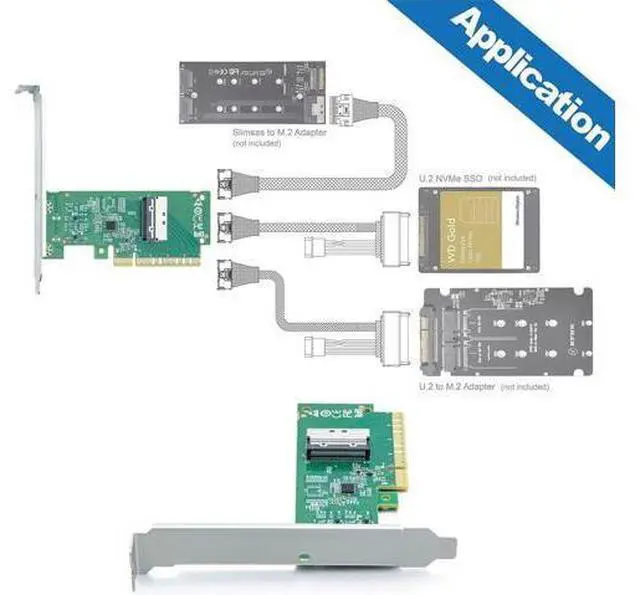 Alt view image 2 of 7 - PCIE 5.0 PCI-Express 8X to MCIO 8i Mini Cool Edge IO SFF-TA-1016 VROC Adapter for Mainboard SSD Graphics Card