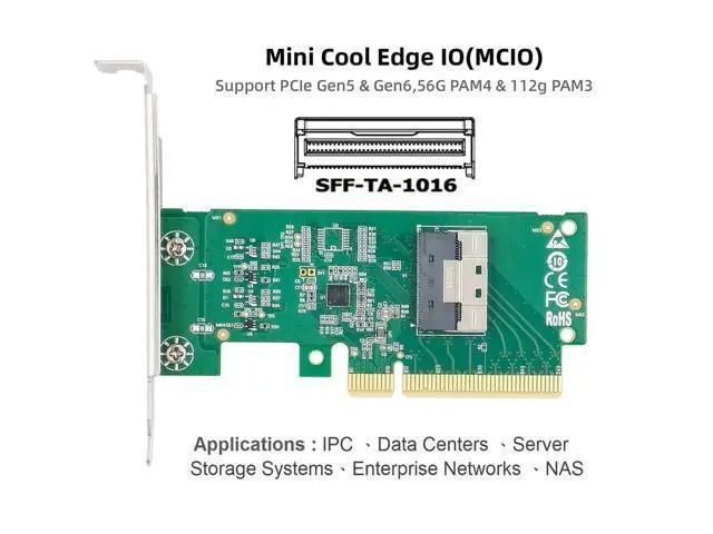 Alt view image 5 of 7 - PCI-Express 8X PCIE5.0 to MCIO 8i Mini Cool Edge IO SFF-TA-1016 VROC Adapter for Mainboard SSD Graphics Card