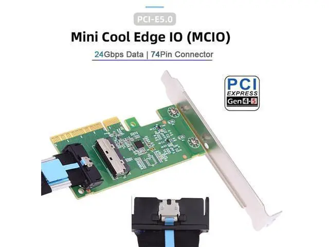 Alt view image 7 of 7 - PCI-Express 8X PCIE5.0 to MCIO 8i Mini Cool Edge IO SFF-TA-1016 VROC Adapter for Mainboard SSD Graphics Card