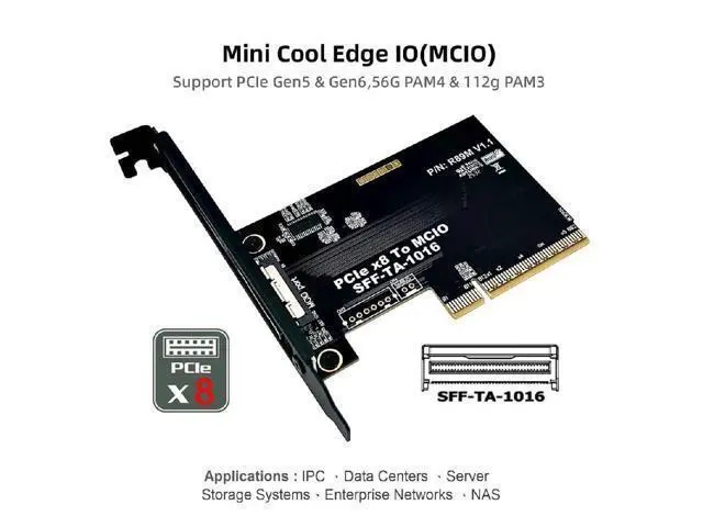 Alt view image 4 of 7 - PCIe 5.0 x8 Host Adapter Card for MCIO 8i (SFF-TA-1016) Port | Add GPUs, NVMe SSDs & Support VROC on Your Motherboard