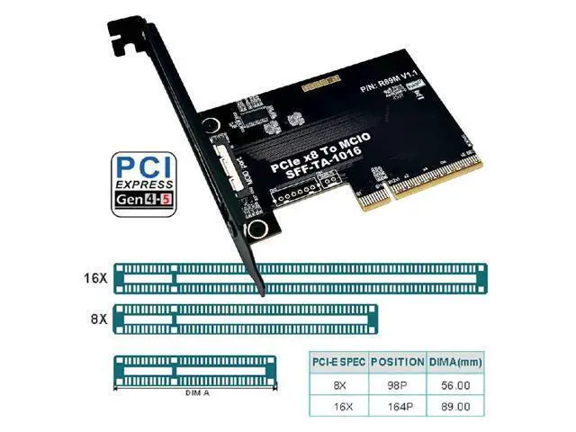 Alt view image 6 of 7 - PCIe 5.0 x8 Host Adapter Card for MCIO 8i (SFF-TA-1016) Port | Add GPUs, NVMe SSDs & Support VROC on Your Motherboard