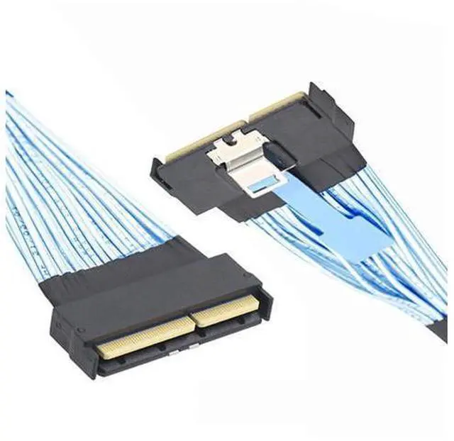 Main image of PCI-E 5.0 MCIO 16x Cable Mini Cool Edge IO STR PCI-E 124Pin Male to MCIO 124Pin Male Extender Cord 50cm with Pull Tab