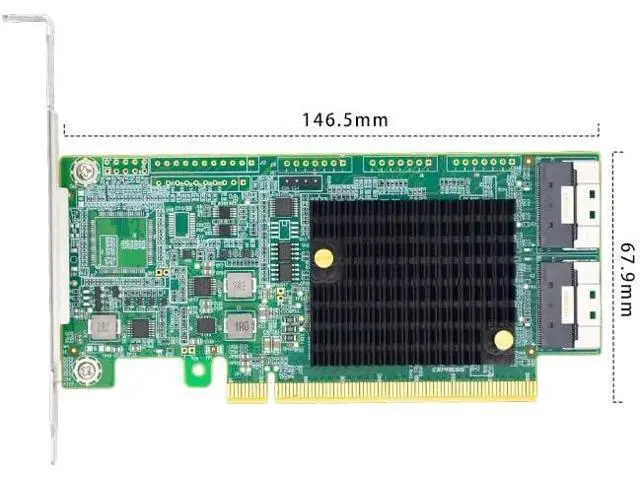 Alt view image 2 of 6 - Generic PCIe 4.0 x16 to Two SlimSAS SFF-8654 8i Retimer Adapter - LRNV9F24