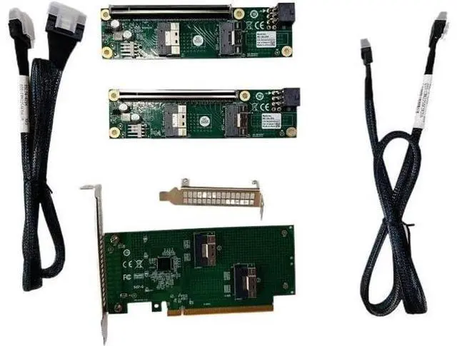 Main image of Built-in PCI Express X16 4.0 PCIE4.0 to SFF-8654 8I Slim SAS Adapter 2*SFF-8654 8I to PCI-E X8X8 Baseplate +2* SFF-8654 8I to SFF-8654 8I 70CM Intersection Cable