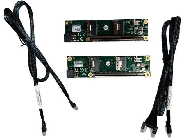 Alt view image 4 of 4 - Built-in PCI Express X16 4.0 PCIE4.0 to SFF-8654 8I Slim SAS Adapter 2*SFF-8654 8I to PCI-E X8X8 Baseplate +2* SFF-8654 8I to SFF-8654 8I 70CM Intersection Cable