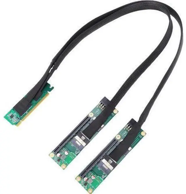Main image of PCIe 4.0 X16 to SFF 8654 X2 Adapter, Gen4 Split Extender Cable, Plug and Play for Computer Motherboards