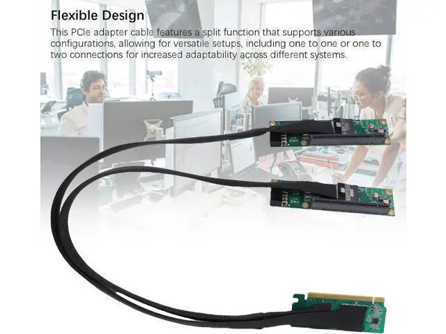 Alt view image 2 of 7 - PCIe 4.0 X16 to SFF 8654 X2 Adapter, Gen4 Split Extender Cable, Plug and Play for Computer Motherboards