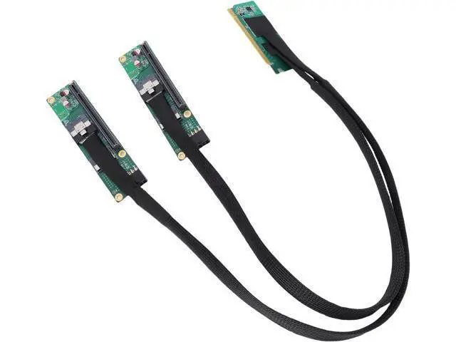 Alt view image 6 of 7 - PCIe 4.0 X16 to SFF 8654 X2 Adapter, Gen4 Split Extender Cable, Plug and Play for Computer Motherboards