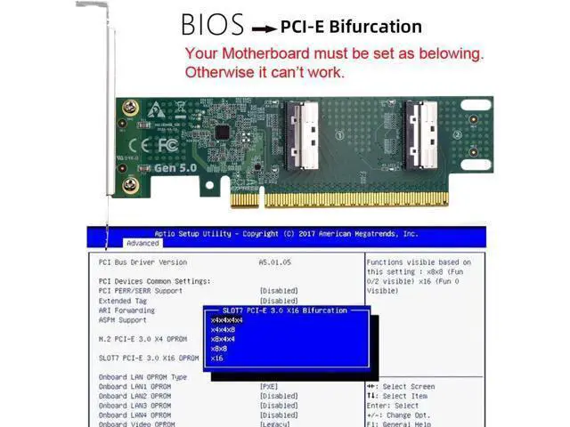 Alt view image 5 of 7 - Adapter PCI-E 5.0 PCI-Express 16x to SFF-TA-1016 Dual MCIO 8i Mini Cool Edge IO VROC Adapter for Mainboard SSD Graphics Card