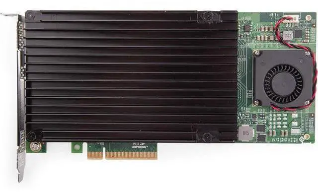 Alt view image 3 of 6 - PCIe 3.0 x8 NVMe SSD Card, 4-Port M.2 U.2 Expansion with PEX8724 Controller, Aluminum Heatsink & Fan, Non-Bifurcation Motherboards, 2230/2242/2260/2280/22110 SSDs, Includes Full-Height Bracket