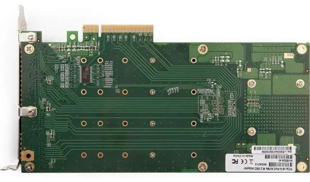 Alt view image 5 of 6 - PCIe 3.0 x8 NVMe SSD Card, 4-Port M.2 U.2 Expansion with PEX8724 Controller, Aluminum Heatsink & Fan, Non-Bifurcation Motherboards, 2230/2242/2260/2280/22110 SSDs, Includes Full-Height Bracket