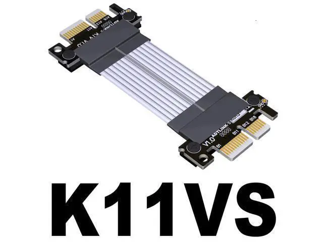 Alt view image 2 of 4 - ADT-Link PCIe 4.0 x1 to x1 Jumper Cable Male to Male Tx to Tx/Rx to Rx Silver Plated Wire with Low Impedance (800mm, K11VS)