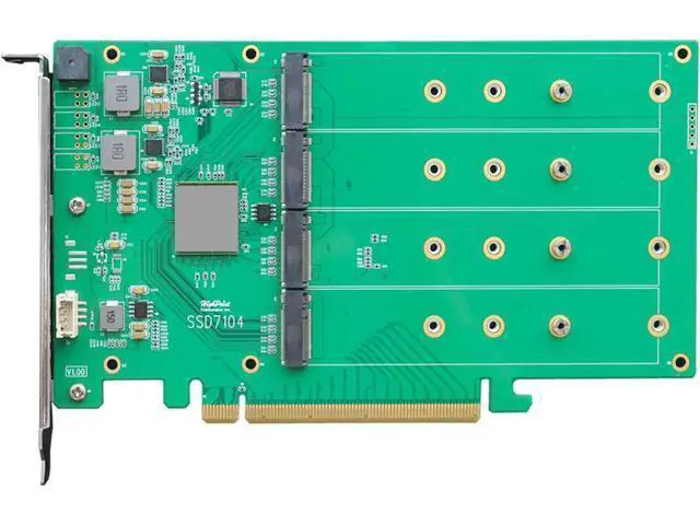 Alt view image 3 of 6 - HigH-Point 4-Port M.2 SSD7104 PCIe Gen3 NVMe RAID Controller for Windows, Mac & Linux Systems.