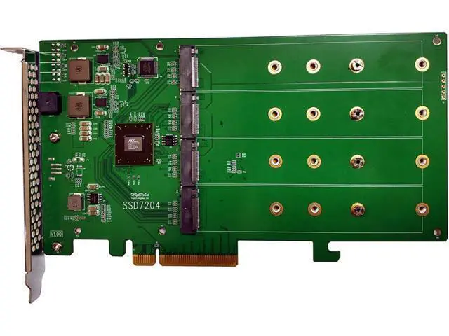 Alt view image 2 of 3 - HigH-Point 4-Port M.2 SSD7204 PCIe Gen3 NVMe RAID Controller for Windows, Mac & Linux Systems.