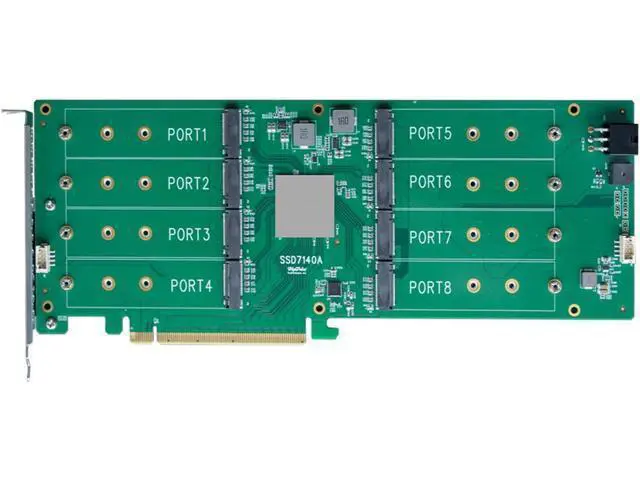 Alt view image 3 of 6 - HigH-Point 8-Port M.2 SSD7140A PCIe Gen3 NVMe RAID Controller for Windows, Mac & Linux Systems.