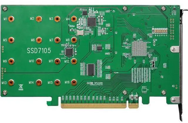 Alt view image 2 of 6 - HigH-Point 4-Port M.2 SSD7105 PCIe Gen3 Bootable NVMe RAID Controller for Windows & Linux Systems.