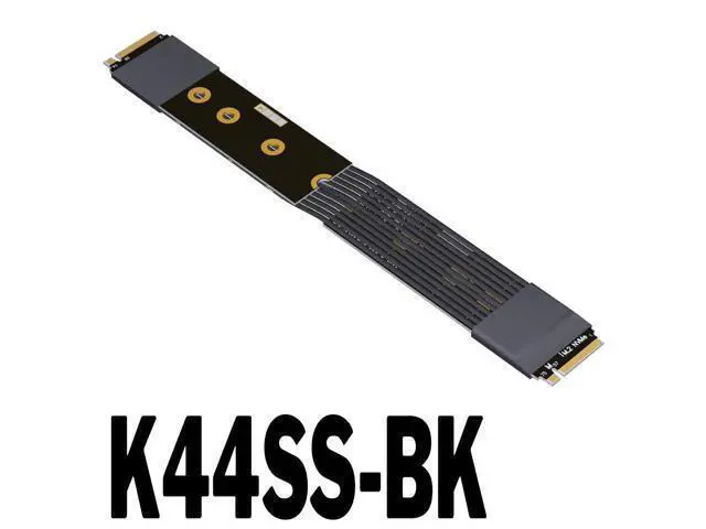 Alt view image 2 of 7 - PCIe 5.0 M.2 NGFF NVMe Key M Male to Male Flat Extender Cable Gen5 (K44SS-BK(Tx-Tx/Rx-RX), 25cm)