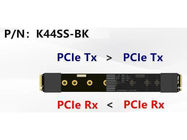 Alt view image 5 of 7 - PCIe 5.0 M.2 NGFF NVMe Key M Male to Male Flat Extender Cable Gen5 (K44SS-BK(Tx-Tx/Rx-RX), 25cm)
